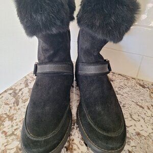 Stuart Weitzman black suede snow boots size 7.5 M‎